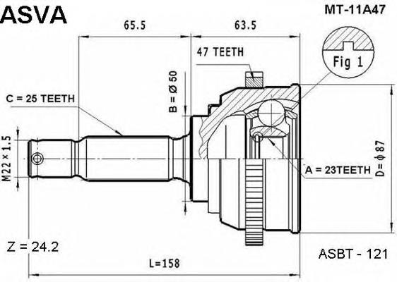 4960733D10 Hyundai/Kia junta homocinética externa dianteira