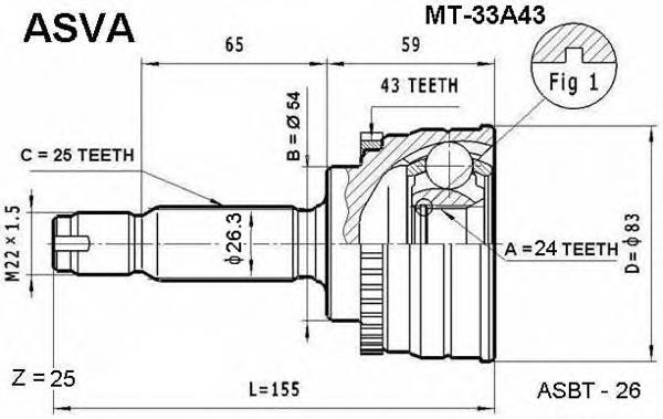 MN156278 Mitsubishi junta homocinética externa dianteira