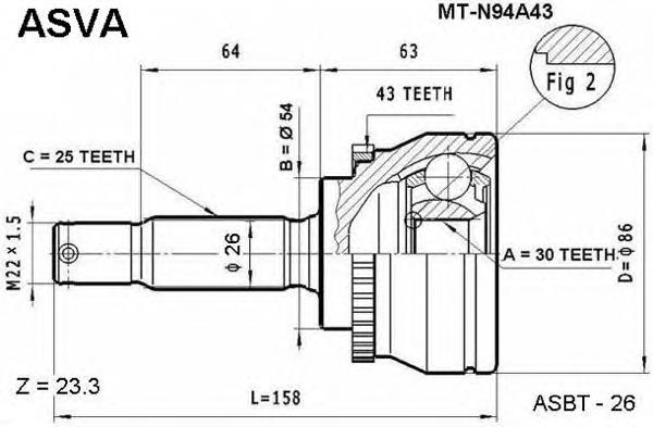 MTN94A43 Asva Наружная граната
