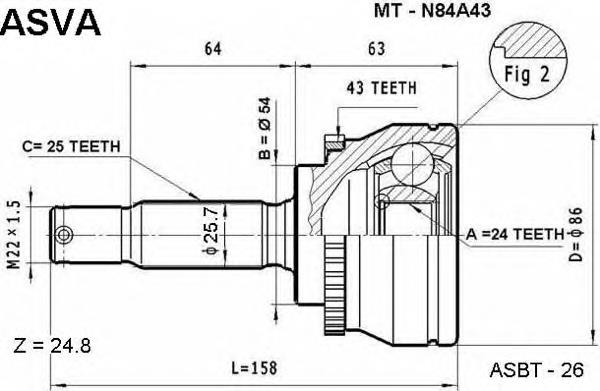 MN110629 Mitsubishi junta homocinética externa dianteira