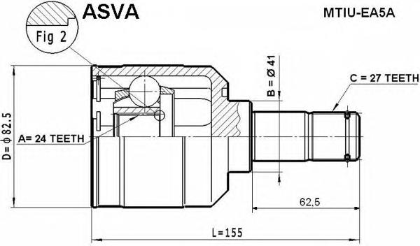 MTIUEA5A Asva junta homocinética interna dianteira