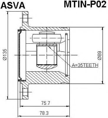 MR528714 Mitsubishi junta homocinética interna dianteira direita