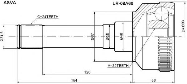 ШРУС наружный передний RTC6811 Land Rover