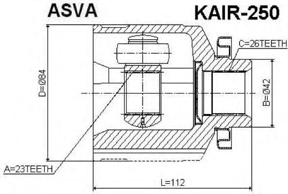 Junta homocinética interna dianteira direita 496052EA50 Hyundai/Kia