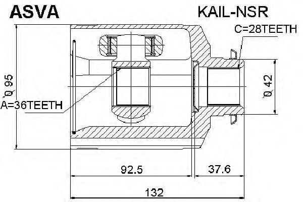 KAILNSR Asva junta homocinética interna dianteira direita