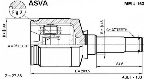 ШРУС внутренний передний ASVA MEIU163