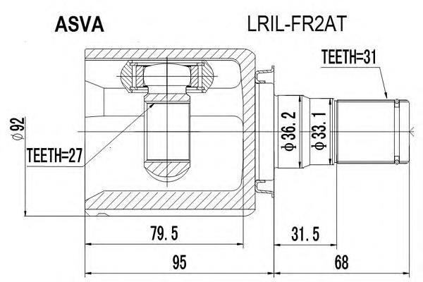 LRILFR2AT Asva junta homocinética interna dianteira esquerda