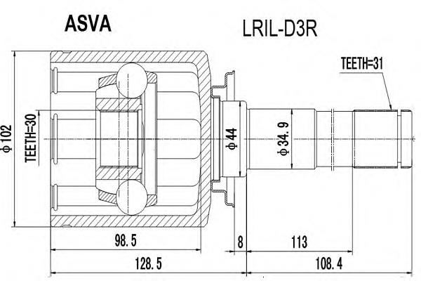 Junta homocinética interna traseira para Land Rover Discovery (LR3)