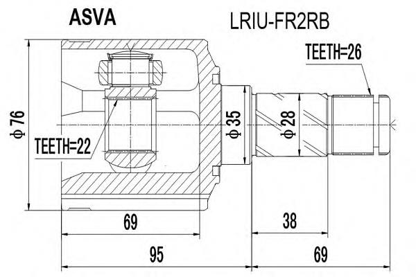 LRIUFR2RB Asva Шарнир угловых скоростей внутренний задний