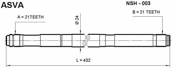 Левая полуось NSH003 Asva