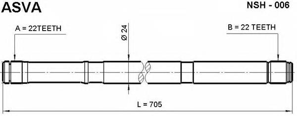 NSH006 Asva junta homocinética externa dianteira