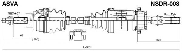 Правая полуось 391002F200 Nissan/Infiniti