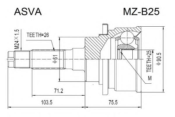 MD1922510A Mazda junta homocinética externa dianteira
