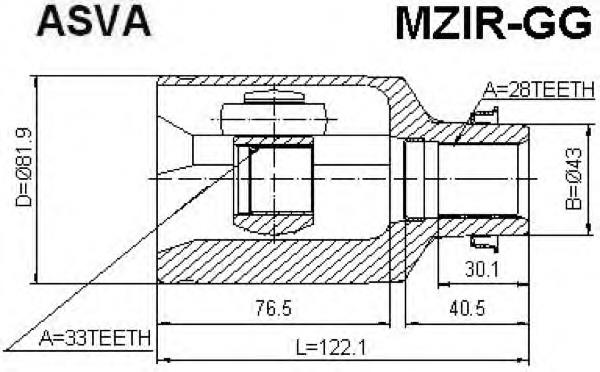 GD3822520 Mazda junta homocinética interna dianteira direita