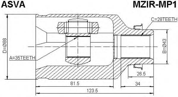 GD4622520A Mazda junta homocinética interna dianteira direita