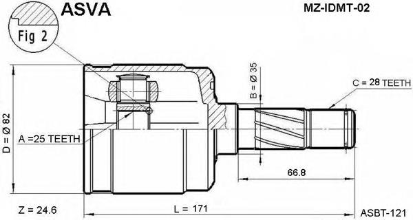 MZ-IDMT-02 Asva шрус внутренний передний левый