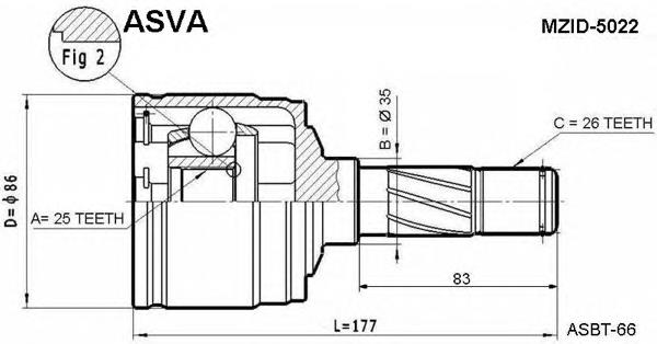 0K01122520 Hyundai/Kia junta homocinética interna dianteira esquerda