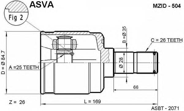 G03322620A Mazda Граната внутренняя передняя левая