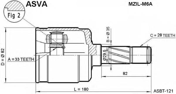 Junta homocinética interna dianteira GF0922620 Mazda