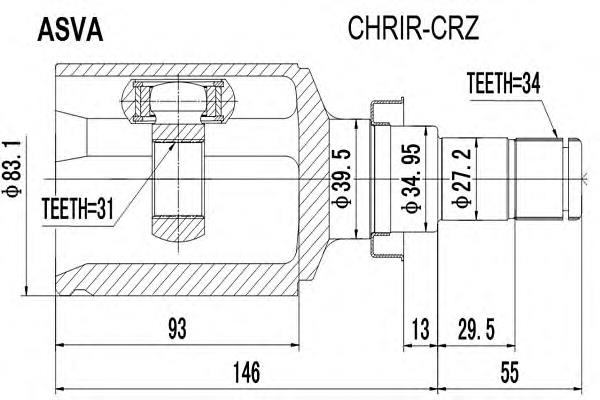 Junta homocinética interna dianteira direita 13318013 Peugeot/Citroen