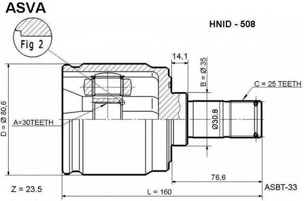 HNID508 Asva Граната внутренняя передняя левая