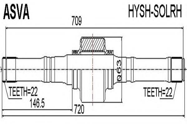 HYSHSOLRH Asva semieixo (acionador dianteiro direito)