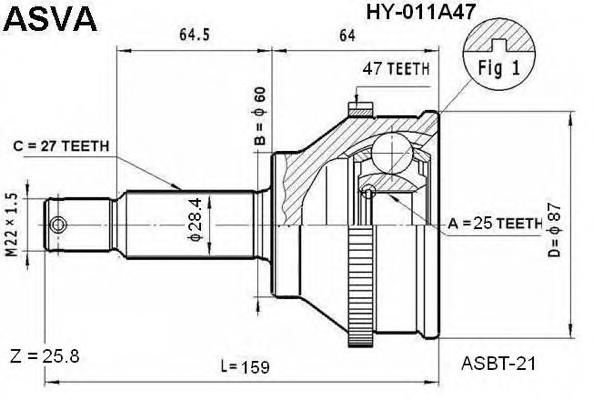 Junta homocinética externa dianteira para Hyundai Trajet (FO)