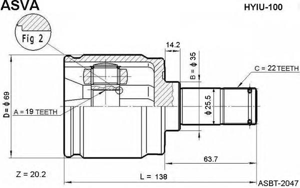 4950502A00 Hyundai/Kia junta homocinética interna dianteira esquerda