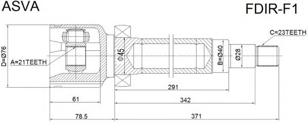 Junta homocinética interna dianteira direita 1349157 Ford