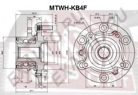 MI-WB-12234B Moog cubo dianteiro