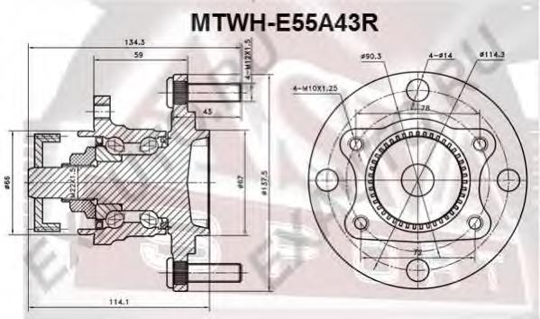 MTWHE55A43R Asva cubo traseiro