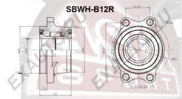 SBWHB12R Asva rolamento de cubo traseiro