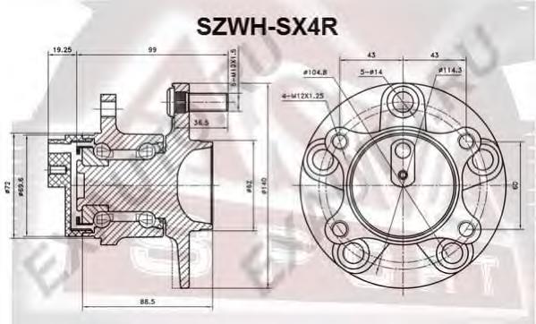 SZWHSX4R Asva cubo traseiro