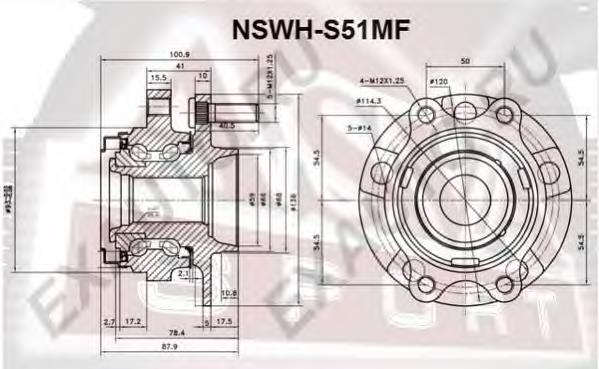 NSWHS51MF Asva cubo dianteiro