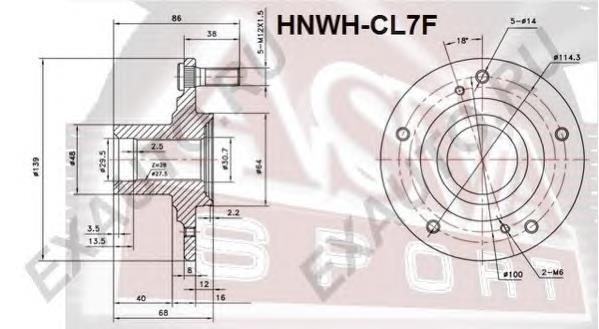 Cubo dianteiro HNWHCL7F Asva