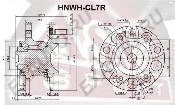 HNWHCL7R Asva cubo traseiro