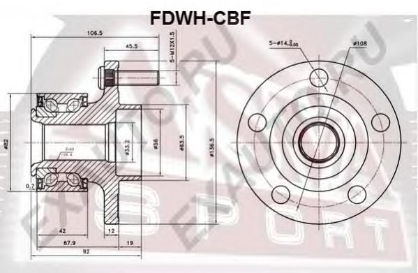 FD-WB-11197 Moog cubo dianteiro