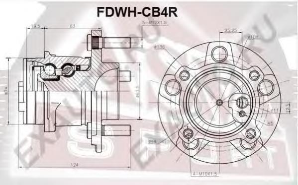 FDWHCB4R Asva cubo traseiro