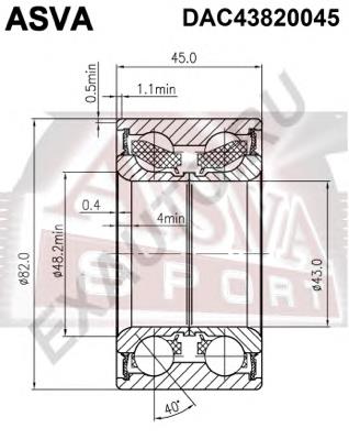 DAC43820045 Asva rolamento de cubo dianteiro