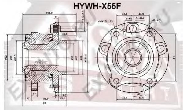 HYWHX55F Asva cubo dianteiro