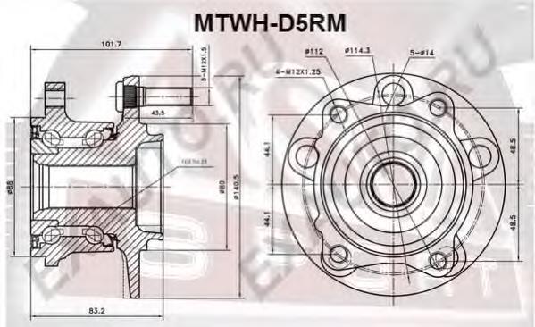 MTWHD5RM Asva cubo traseiro