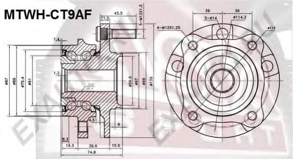 MTWH-CT9AF Asva cubo dianteiro