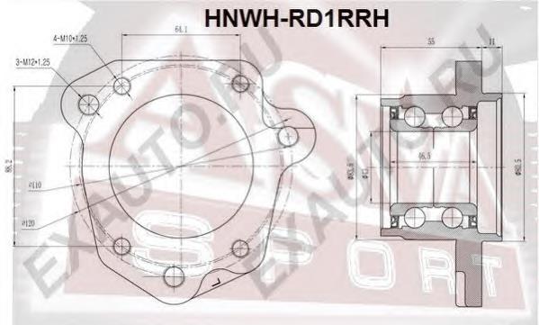 HNWHRD1RRH Asva rolamento de cubo traseiro