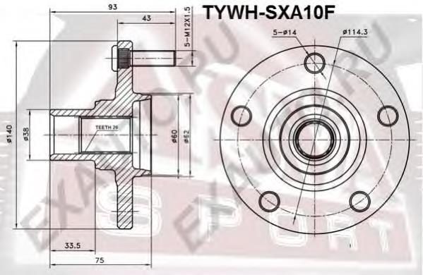 Ступица передняя TYWHSXA10F Asva