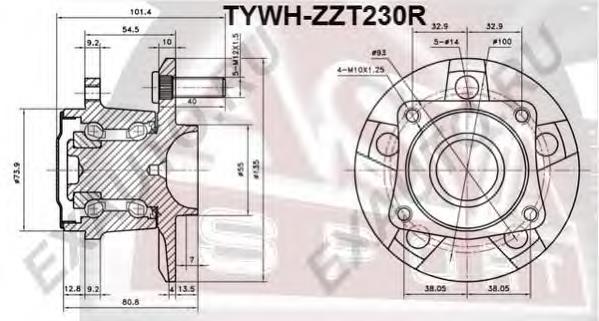 Ступица задняя TYWHZZT230R Asva