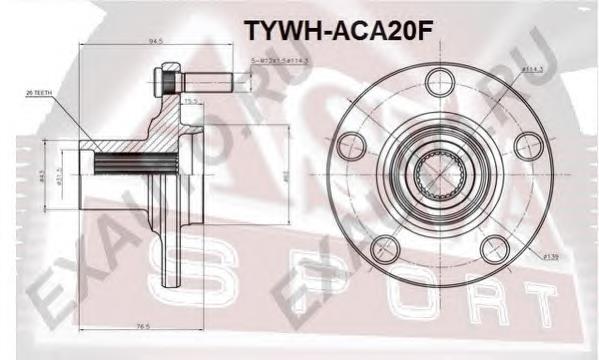 Ступица передняя TYWHACA20F Asva