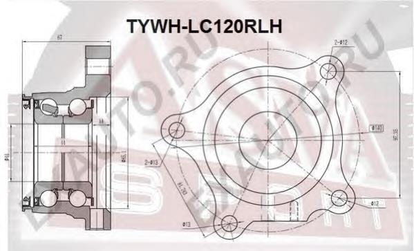 TYWHLC120RLH Asva rolamento de cubo traseiro