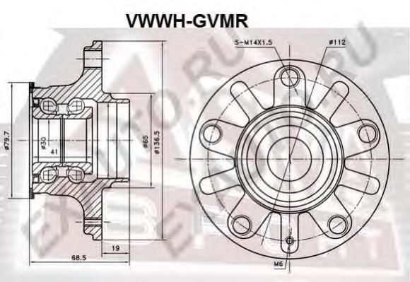 VWWH-GVMR Asva ступица задняя