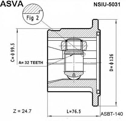 Junta homocinética interna dianteira G71040PC Pascal