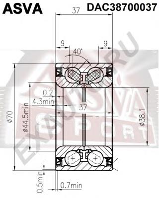 DAC38700037 Asva rolamento de cubo dianteiro